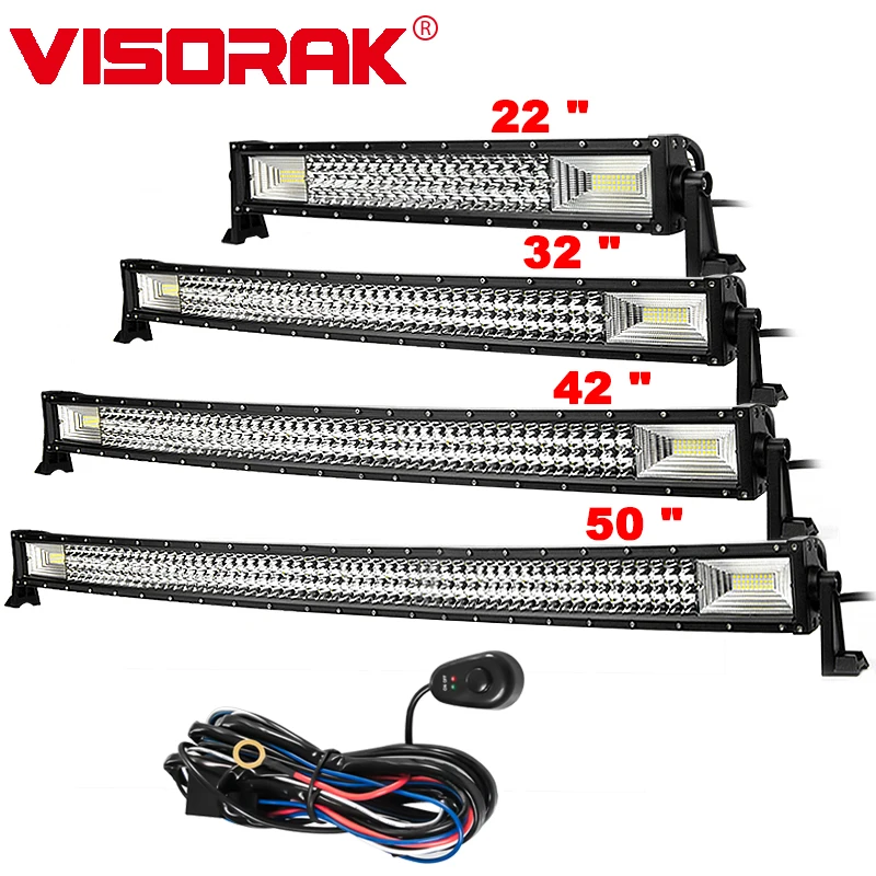 VISORAK 22 32 42 50" Curved Triple Row LED Light Bar for Jeep Car Boat Off Road 4WD 4x4 Truck SUV ATV Offroad LED Work Light Bar
VISORAK 22 32 42 50" Curved Triple Row LED Light Bar for Jeep Car Boat Off Road 4WD 4x4 Truck SUV ATV Offroad LED Work Light Bar