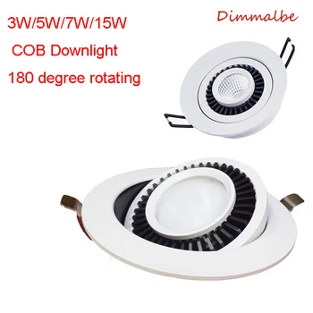 10pcs/lot Dimmable LED COB 180 degree rotating roof light 3W/5W/7W/15W Recessed downlight LED Spot light with led drive
10pcs/lot Dimmable LED COB 180 degree rotating roof light 3W/5W/7W/15W Recessed downlight LED Spot light with led drive