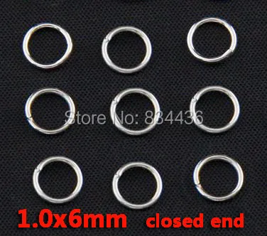 Free Shipping wholesale 1.0X6mm 316L stainless steel jump rings closed end 1000pcs DIY necklace accessories chains jewelry parts | Украшения