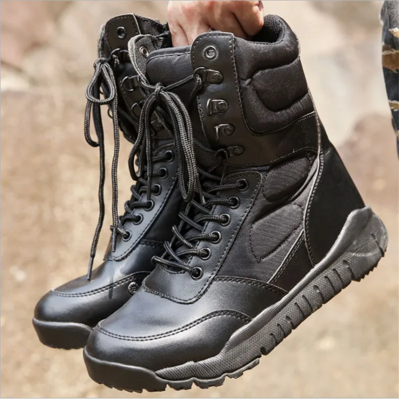 New Mens Tactical Military Boots Black Wearable Zipper Army Boot Breathable solid ankle Combat Boots size 38-46 Hiking shoes
New Mens Tactical Military Boots Black Wearable Zipper Army Boot Breathable solid ankle Combat Boots size 38-46 Hiking shoes