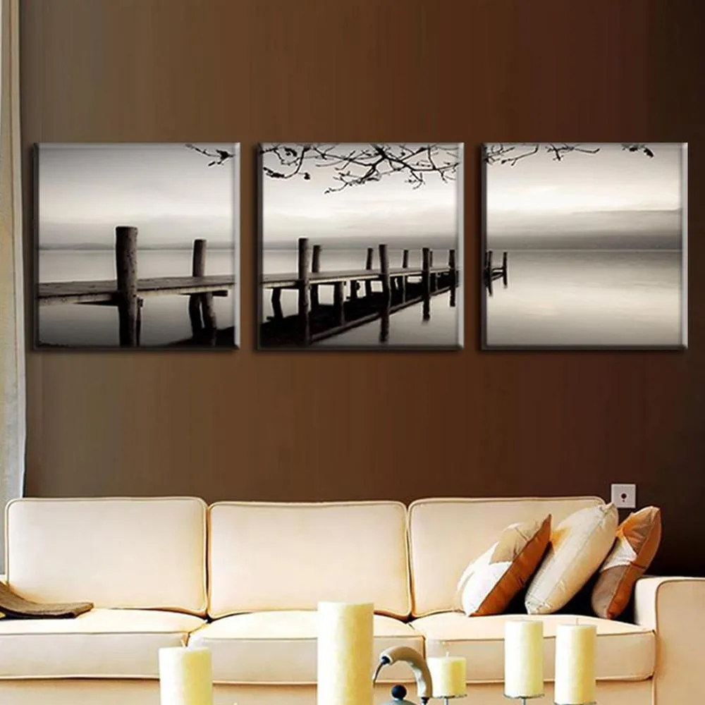 2016-New-3-Pcs-Set-Modern-Wall-Paintings-Grey-ferry-and-river-Canvas-Prints-Wall-Pictures (2)