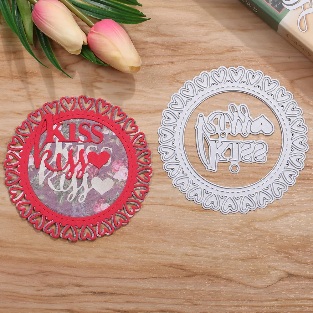 Kiss Kiss Circle Frame Pattern Metal Cutting Dies Stencil Scrapbooking Photo album Embossing For Paper Card DIY Crafts
Kiss Kiss Circle Frame Pattern Metal Cutting Dies Stencil Scrapbooking Photo album Embossing For Paper Card DIY Crafts