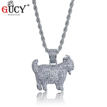 GUCY Shiny Trendy Goat Animal Pendant Necklace Charms For Men Women Gold Silver Color Cubic Zircon Hip Hop Jewelry Gifts Party
GUCY Shiny Trendy Goat Animal Pendant Necklace Charms For Men Women Gold Silver Color Cubic Zircon Hip Hop Jewelry Gifts Party