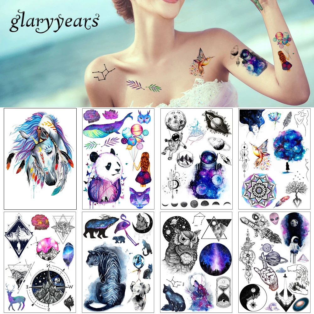 1 Sheet Beauty Decal Waterproof Tattoo Sticker Cute Colored Horse Animal Pattern Women Girl Body Art Temporary Tattoo Removable
1 Sheet Beauty Decal Waterproof Tattoo Sticker Cute Colored Horse Animal Pattern Women Girl Body Art Temporary Tattoo Removable