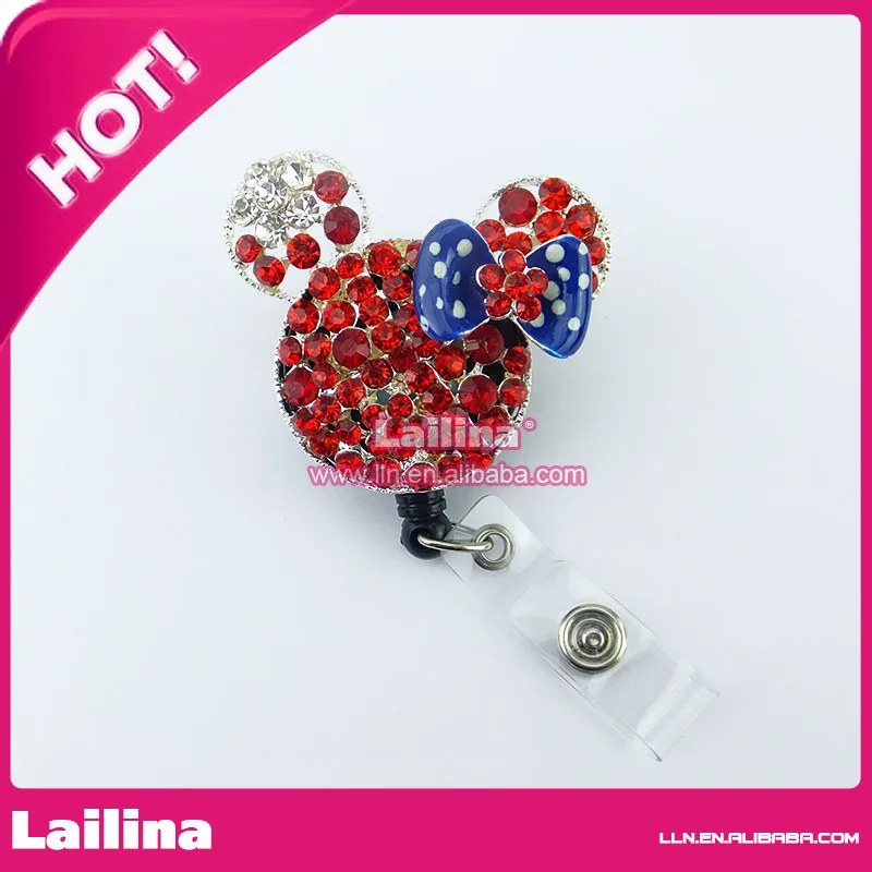 50pcs/lot Minnie Mouse Head ID Card Holder Clips With Rhinestone and Retractable Holders
50pcs/lot Minnie Mouse Head ID Card Holder Clips With Rhinestone and Retractable Holders