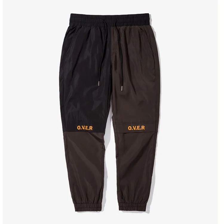 Aolamegs Men Casual Pants Spliced Color Waterproof Jogger Pants Fashion Design Drawstring Trousers High Street Male Pants S-XXL (2)