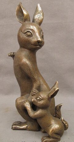 bi003264 11" Folk Chinese Bronze Copper Animals Year Zodiac FengShui 2 Rabbit Statue
bi003264 11" Folk Chinese Bronze Copper Animals Year Zodiac FengShui 2 Rabbit Statue