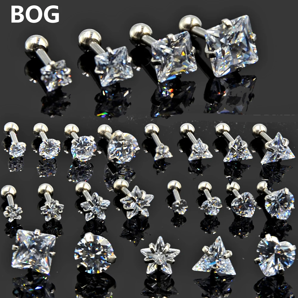BOG-5PCS Hot Sale Round Star Heart Square Triangle Mixed Silver Zircon Gem Ear Tragus Cartilage Earring Body Piercing Jewelry16g
BOG-5PCS Hot Sale Round Star Heart Square Triangle Mixed Silver Zircon Gem Ear Tragus Cartilage Earring Body Piercing Jewelry16g