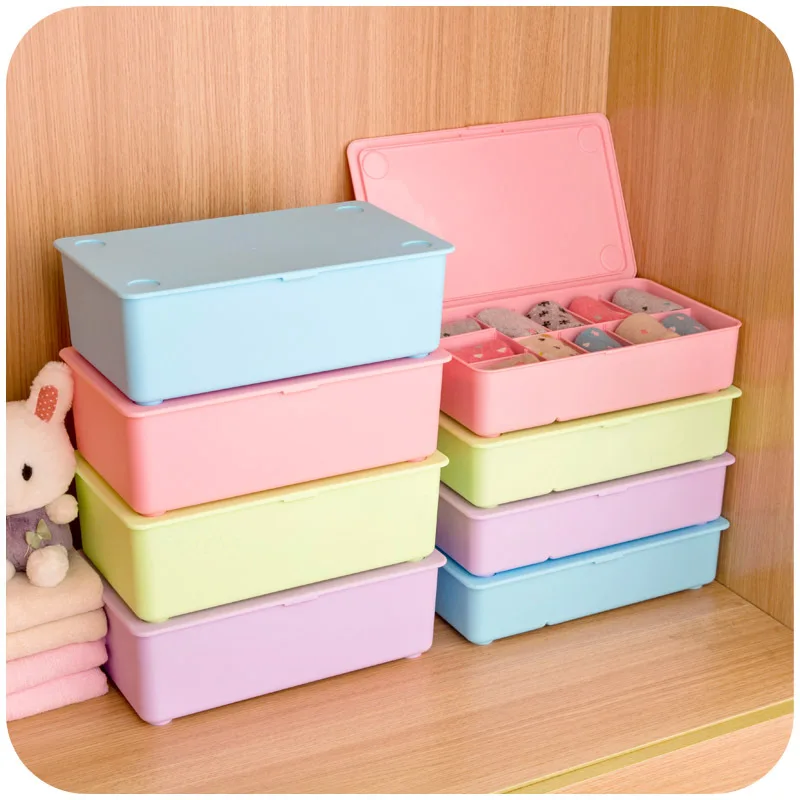Candy-colored multi-cell washable underwear storage box can be superimposed, thick plastic drawer storage box SN0118
Candy-colored multi-cell washable underwear storage box can be superimposed, thick plastic drawer storage box SN0118