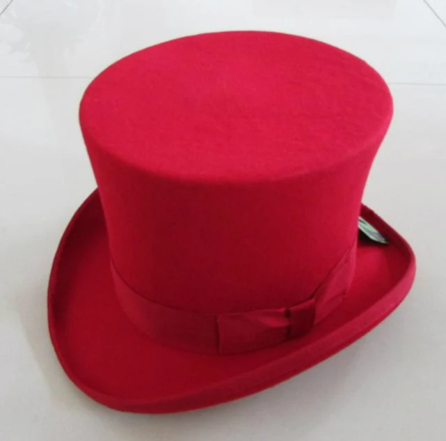 100% Wool Vintage Top Hat 18cm Tall Red Crown Hat Retro Victorian Magic Hat for Adult Women Men
100% Wool Vintage Top Hat 18cm Tall Red Crown Hat Retro Victorian Magic Hat for Adult Women Men