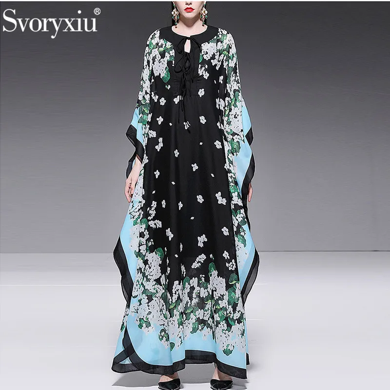 Svoryxiu Runway Summer Loose Big Size Maxi Dress Women's Fashion Batwing Sleeve Green Floral Print Beach Vacation Maxi Dresses
Svoryxiu Runway Summer Loose Big Size Maxi Dress Women's Fashion Batwing Sleeve Green Floral Print Beach Vacation Maxi Dresses