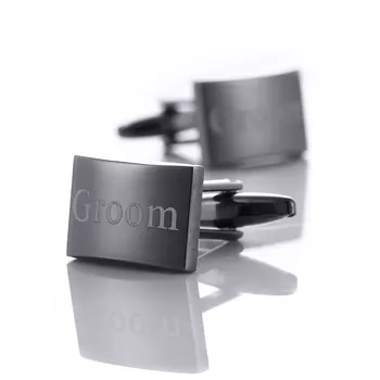 

Personalized Custom Cufflinks for Mens Black Engraved Cuff links Men Shirt Cufflink Groom Wedding Gifts Lettering Name Buttons