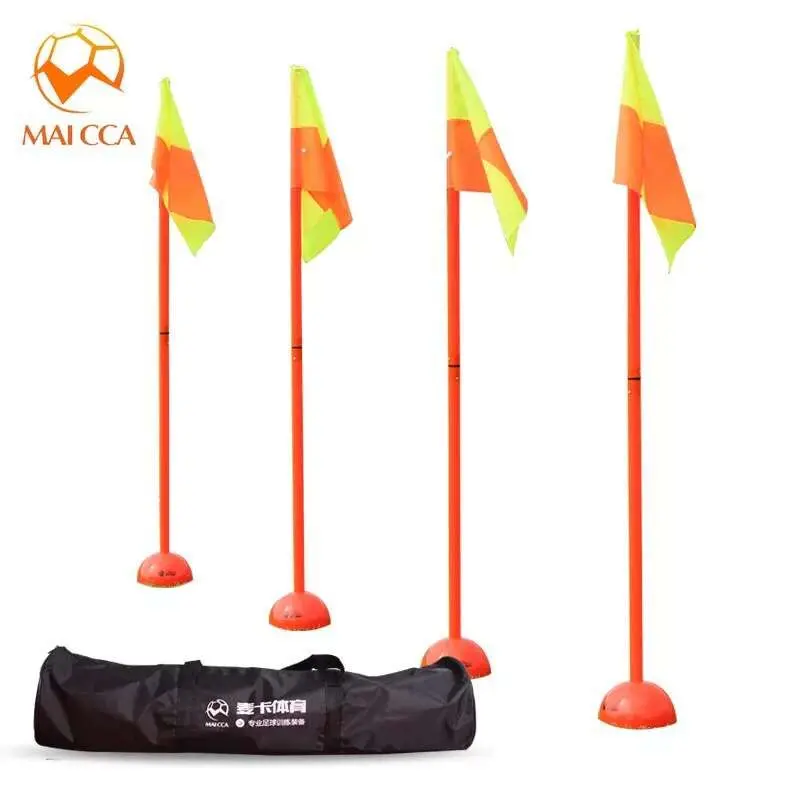 Image MAICCA Soccer flags for referee Portable folding with carry bag marker Corner stick Football referee flags wholesale 4pcs pack