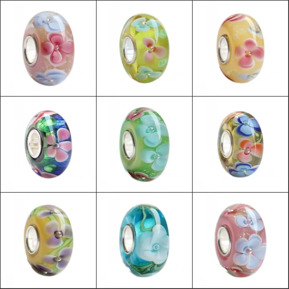 925 Sterling Silver Large Hole Colorful 3D Flowers Murano Glass Charm Beads Fit European Bracelet Jewelry 
925 Sterling Silver Large Hole Colorful 3D Flowers Murano Glass Charm Beads Fit European Bracelet Jewelry