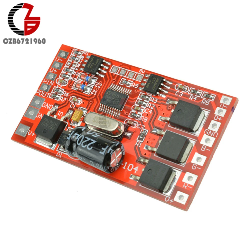 DC 12V 24V 3CH Decoder Board 12A 144W 3 Channel DMX512 Decoder Module RGB LED Stage DJ Lighting Driver Module
DC 12V 24V 3CH Decoder Board 12A 144W 3 Channel DMX512 Decoder Module RGB LED Stage DJ Lighting Driver Module