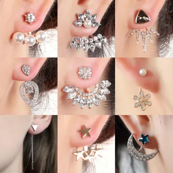 SMJEL New 2018 Crystal Moon Star Stud Earrings for Women Wedding Jewelry Geometric Triangle Chain Ear Jackets Pendientes EJ060
SMJEL New 2018 Crystal Moon Star Stud Earrings for Women Wedding Jewelry Geometric Triangle Chain Ear Jackets Pendientes EJ060
