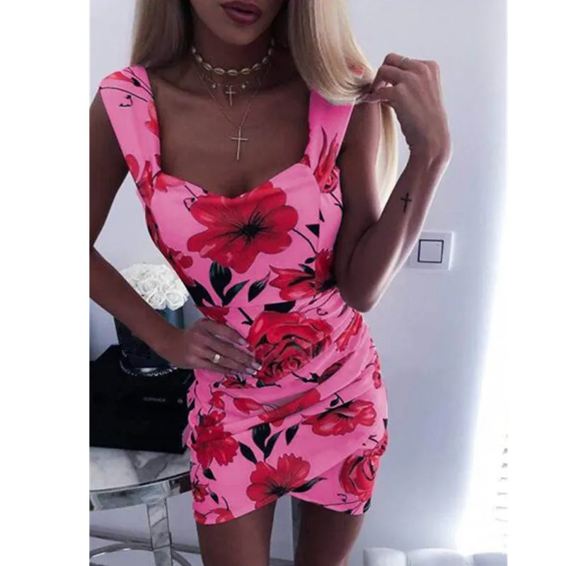 Women Summer Dress Sleeveless Boho Floral Print Short Mini Dress Bodycon Slim Holiday Beach Sundress Robe Femme
Women Summer Dress Sleeveless Boho Floral Print Short Mini Dress Bodycon Slim Holiday Beach Sundress Robe Femme
