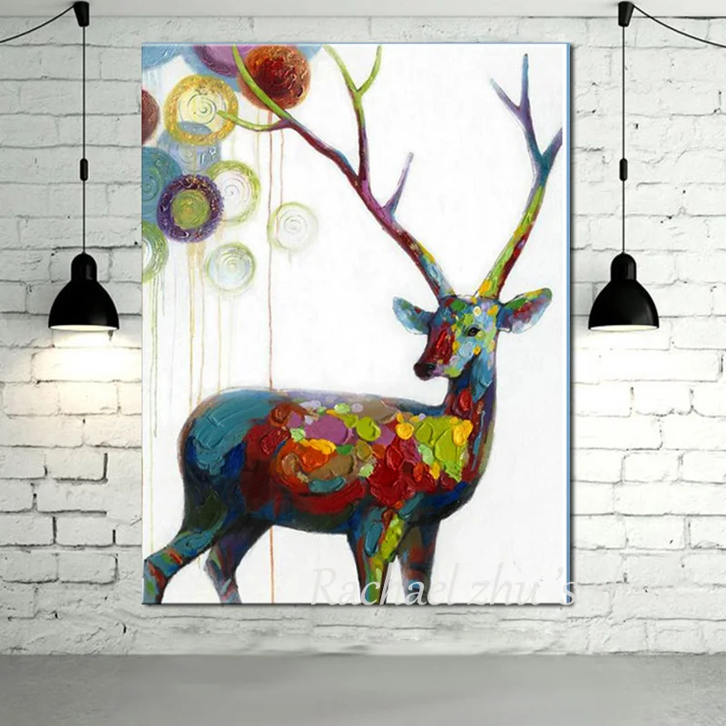 New Arrival 100% Hand Painted Modern Cartoon Elk Oil Pinaintg Palette Knife Color reindeer Wall Pictures Bedroom Decor No Framed
New Arrival 100% Hand Painted Modern Cartoon Elk Oil Pinaintg Palette Knife Color reindeer Wall Pictures Bedroom Decor No Framed