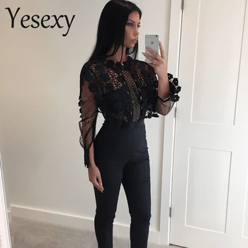 Yesexy 2020 Sexy Lace See Through Mesh Hollow Out Long Sleeve Rompers Black Color Jumpsuit VR9079
Yesexy 2020 Sexy Lace See Through Mesh Hollow Out Long Sleeve Rompers Black Color Jumpsuit VR9079
