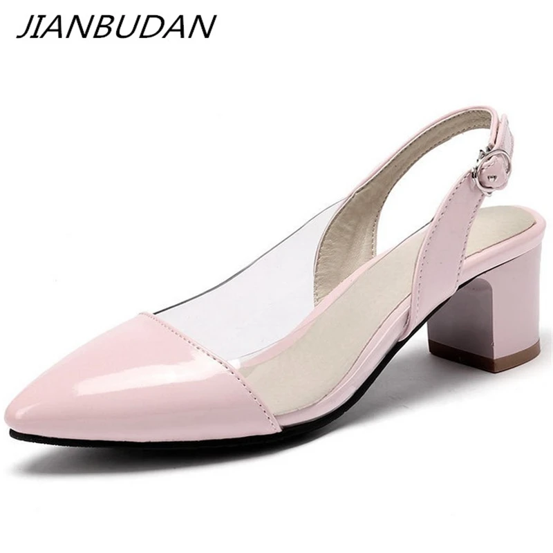 JIANBUDAN/ Transparent sandals Women's elegant high heel sandals 5cm high fashion summer pumps Banquet sandals Size plus 34-45
JIANBUDAN/ Transparent sandals Women's elegant high heel sandals 5cm high fashion summer pumps Banquet sandals Size plus 34-45