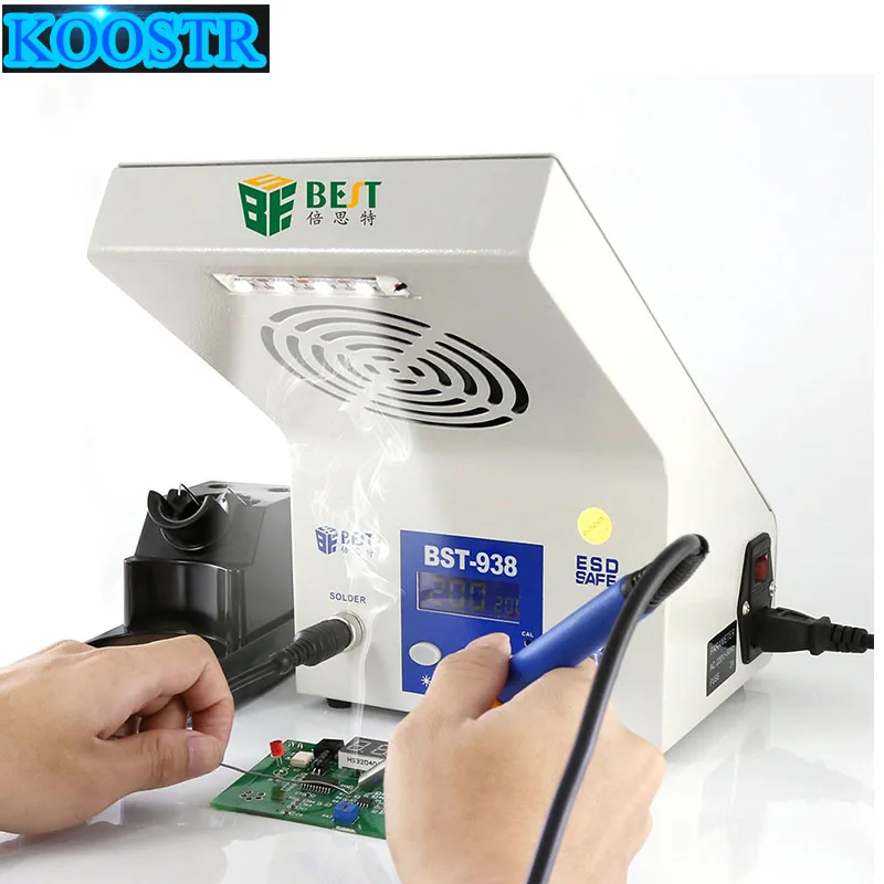Latest Design Multi-funcational 3 in 1 LED light Soldering Smoke Absorber Soldering Iron Station BST-938 220V/110V
Latest Design Multi-funcational 3 in 1 LED light Soldering Smoke Absorber Soldering Iron Station BST-938 220V/110V