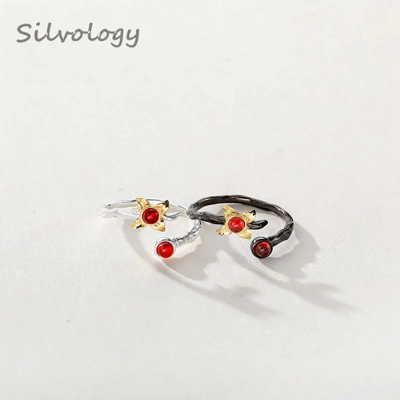 Silvology 925 Sterling Silver Natural Garnet Flower Rings Original Elegant Female Rings for Students 2019 Romantic Jewelry Gift
Silvology 925 Sterling Silver Natural Garnet Flower Rings Original Elegant Female Rings for Students 2019 Romantic Jewelry Gift