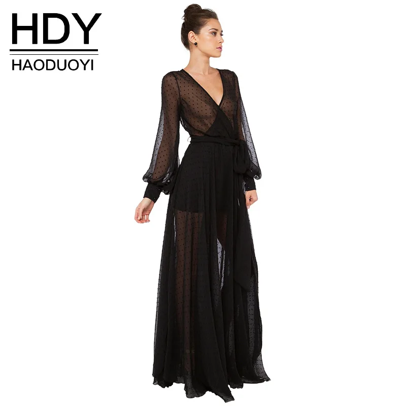 HDY Black Lace Dress Sheer Sexy Elegant Long Maxi Dress Plus Size Dot See Through Mesh Transparent Evening Party Dress Luxury
HDY Black Lace Dress Sheer Sexy Elegant Long Maxi Dress Plus Size Dot See Through Mesh Transparent Evening Party Dress Luxury