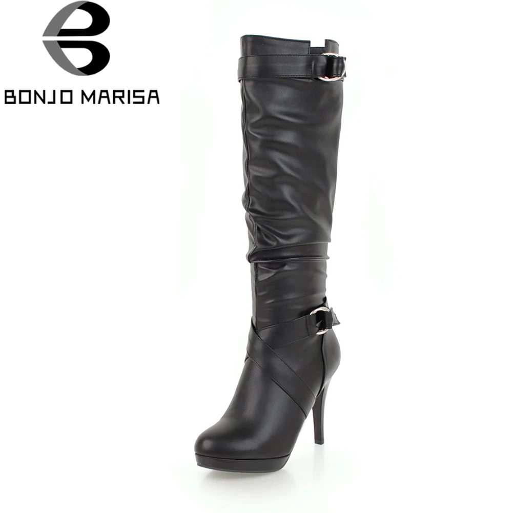 BONJOMARISA 2019 Autumn Winter Large Size 34-43 Fashion Mature mid-calf Boots Women Platform Pleated High Heels Shoes Woman
BONJOMARISA 2019 Autumn Winter Large Size 34-43 Fashion Mature mid-calf Boots Women Platform Pleated High Heels Shoes Woman
