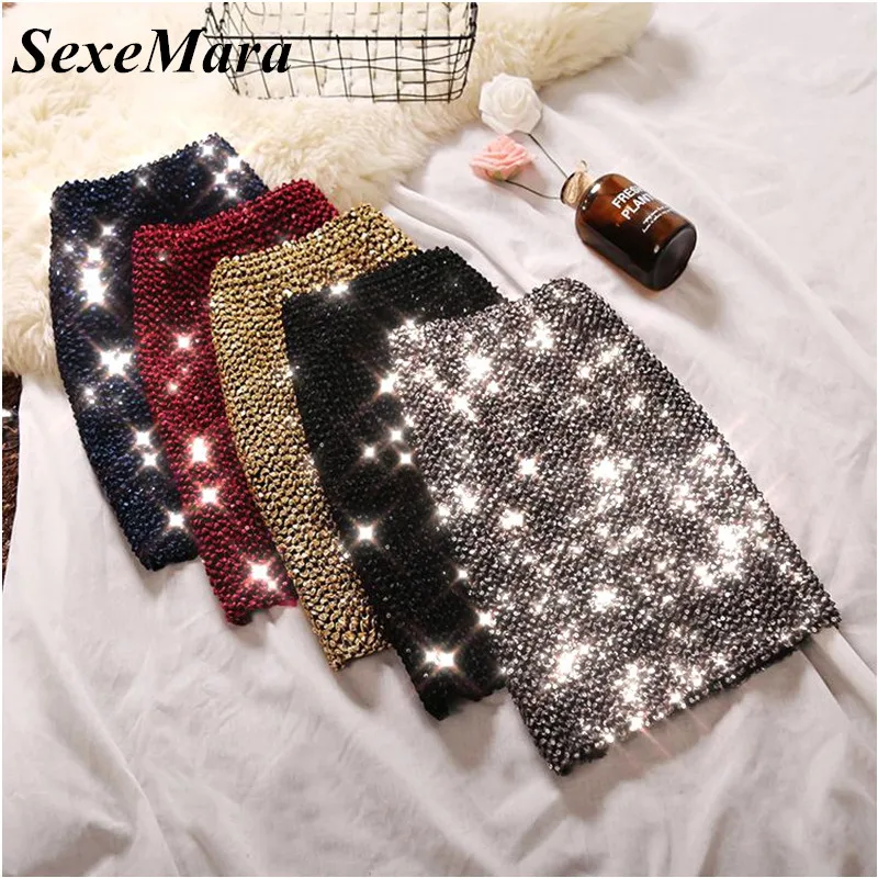 2018 New SexeMara High Waist Bling Bling Glitter Sequin Skirts Slim Fit Sheath Pencil Skirts Club Party Skirts
2018 New SexeMara High Waist Bling Bling Glitter Sequin Skirts Slim Fit Sheath Pencil Skirts Club Party Skirts