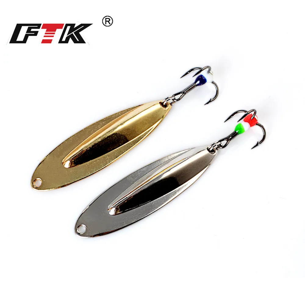FTK 1pcs Winter Ice Fishing Lure 55mm/8g Gold Silver Metal Spoon Spinner Hard Baits With Treble Hook For Trout Pike
FTK 1pcs Winter Ice Fishing Lure 55mm/8g Gold Silver Metal Spoon Spinner Hard Baits With Treble Hook For Trout Pike