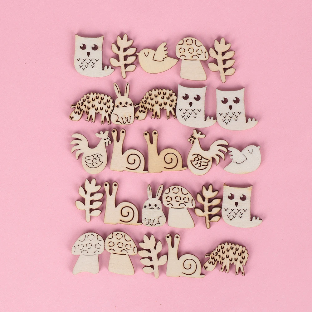 50PCS/Pack 10/12.5/15mm DIY Wooden Craft Animal Snail Rabbit Handmade Embellishment Scrapbook Laser Cut Ornaments
50PCS/Pack 10/12.5/15mm DIY Wooden Craft Animal Snail Rabbit Handmade Embellishment Scrapbook Laser Cut Ornaments