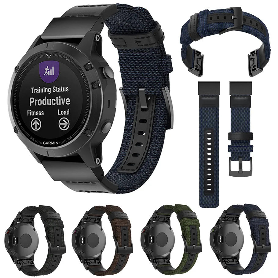 Нейлоновый ремешок для часов Garmin Fenix 5/5 Plus/Forerunner 935/Instinct 22 мм 26 нейлоновый дышащий