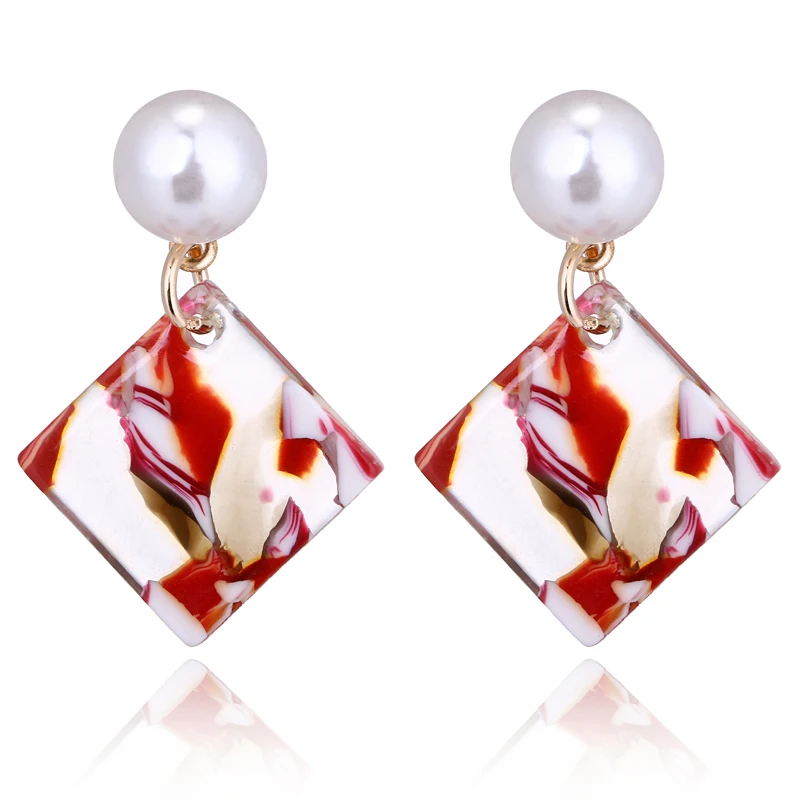 New Fashion Acrylic Resin Earrings For Women Imitate Pearl Square Dangle Pendant Stud Earrings Jewelry Kolczyki Aretes AE183
New Fashion Acrylic Resin Earrings For Women Imitate Pearl Square Dangle Pendant Stud Earrings Jewelry Kolczyki Aretes AE183