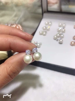 925 Sterling Silver Classic Princess Style Bead Diameter 8mm Natural Pearls Earrings
925 Sterling Silver Classic Princess Style Bead Diameter 8mm Natural Pearls Earrings