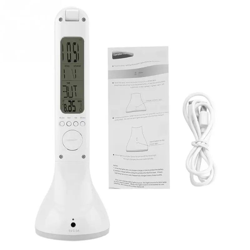 Folding Neck Brightness Adjustable 3 in 1 LED Flexible Table Light Digit Calendar Thermometer Desk Lamp
Folding Neck Brightness Adjustable 3 in 1 LED Flexible Table Light Digit Calendar Thermometer Desk Lamp
