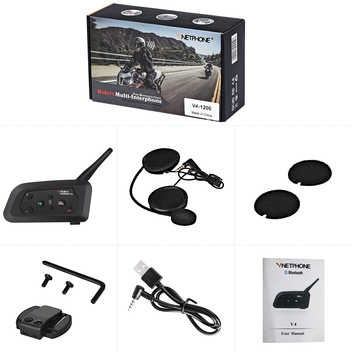 2019 Multifunction V4 Bluetooth Intercom Noise Reduction FM Long Range Team Communicate Speaker Refrees Interphone for 4 Riders
2019 Multifunction V4 Bluetooth Intercom Noise Reduction FM Long Range Team Communicate Speaker Refrees Interphone for 4 Riders