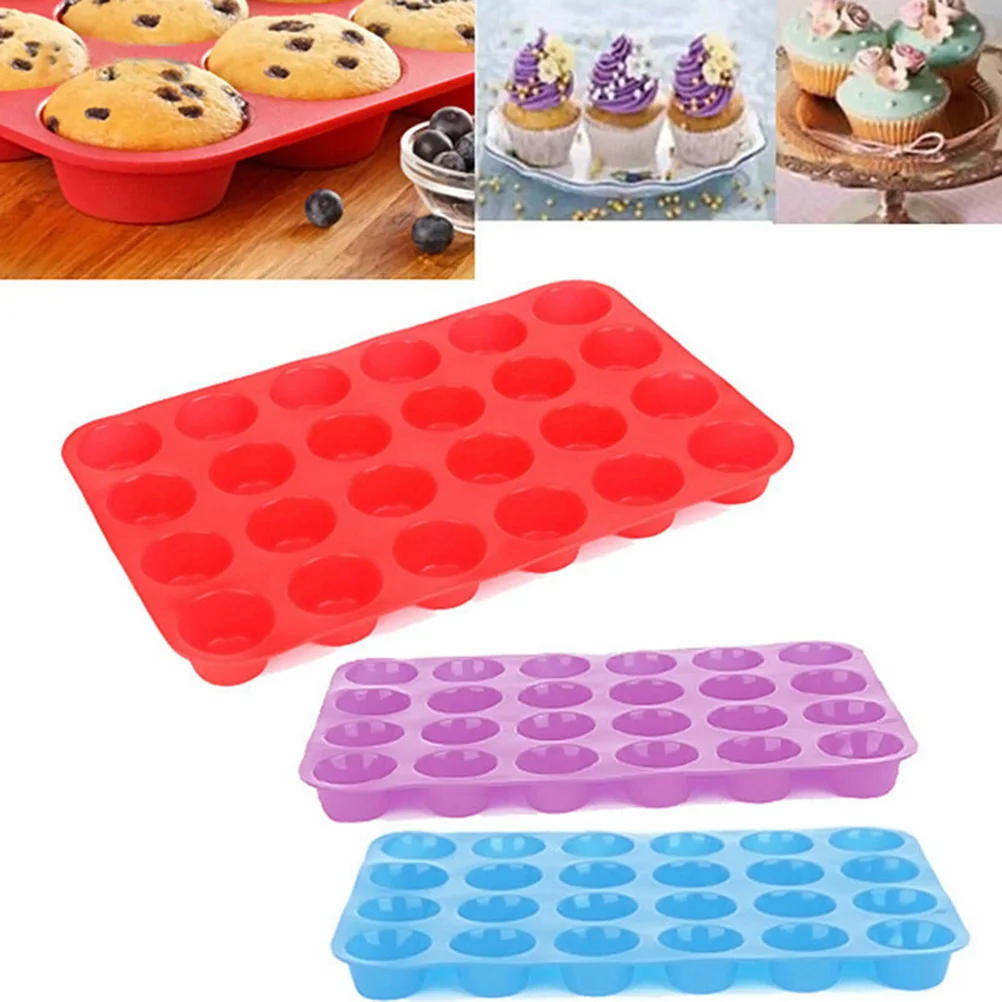 1pc 24Cup Cavity Silicone Muffin Molds Mini Cookies Cupcake Pan Tray Mould Bakeware Set Kitchen Accessories Candy Color Random
1pc 24Cup Cavity Silicone Muffin Molds Mini Cookies Cupcake Pan Tray Mould Bakeware Set Kitchen Accessories Candy Color Random