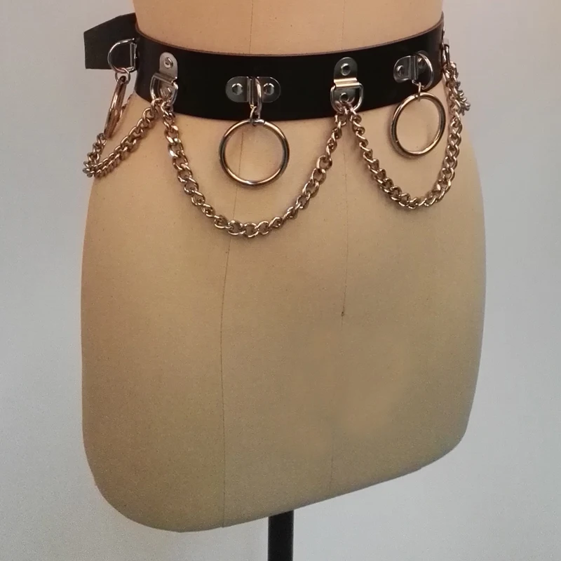 100 Handmade Cosplay Fashion Sexy Leather Waist Belt Harness Punk