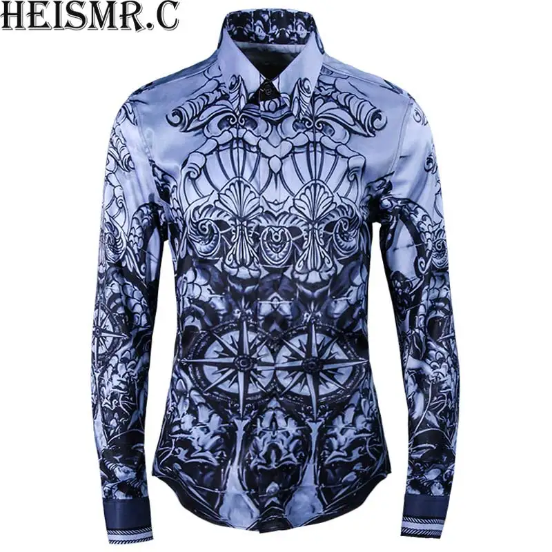 HEISMR.C 2018 New Mens Brand Shirt Ink Pattern Printing Shirt Long Sleeve Men's Dress Shirts Man Luxurious Tuxedo Shirt HJK164
HEISMR.C 2018 New Mens Brand Shirt Ink Pattern Printing Shirt Long Sleeve Men's Dress Shirts Man Luxurious Tuxedo Shirt HJK164