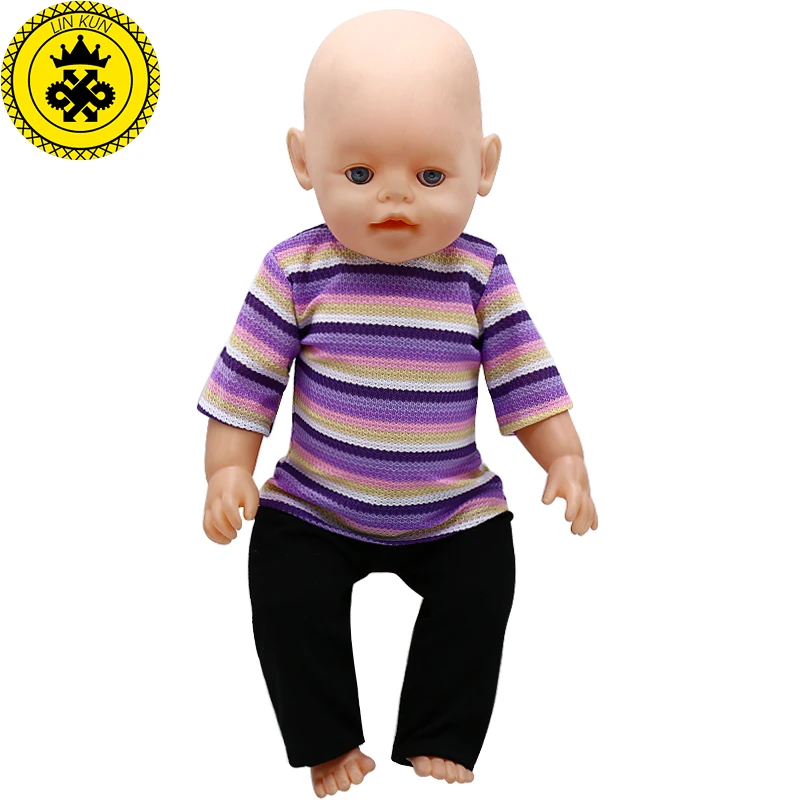 Born Doll Clothes Colorful Striped Sweater + Black Pants Suits Fit 43cm Baby Babies Doll Accessories Gift 405
Born Doll Clothes Colorful Striped Sweater + Black Pants Suits Fit 43cm Baby Babies Doll Accessories Gift 405