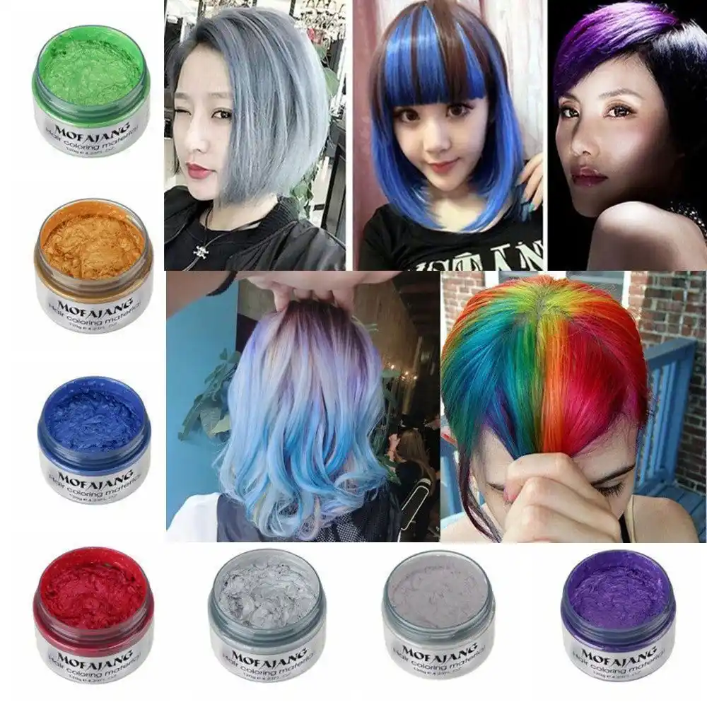 Instant Hair Colour Pomades Waxes White Purple Gray Silver Ash Wax