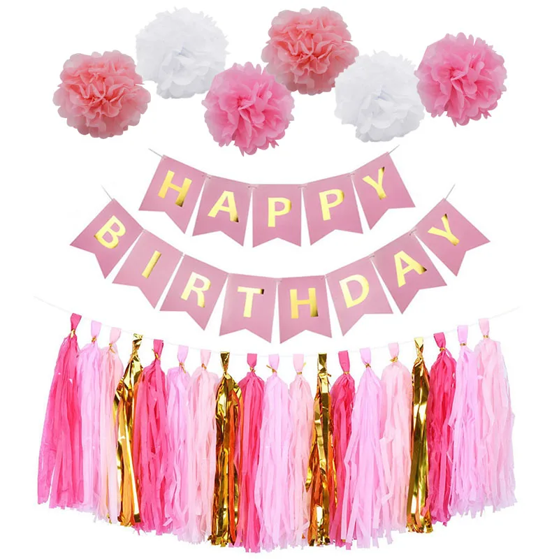 1 Set Happy Birthday Bunting Banner Tissue Paper Tassel Garland Pompom Birthday Decorations Baby Shower Kids Party Favors
1 Set Happy Birthday Bunting Banner Tissue Paper Tassel Garland Pompom Birthday Decorations Baby Shower Kids Party Favors