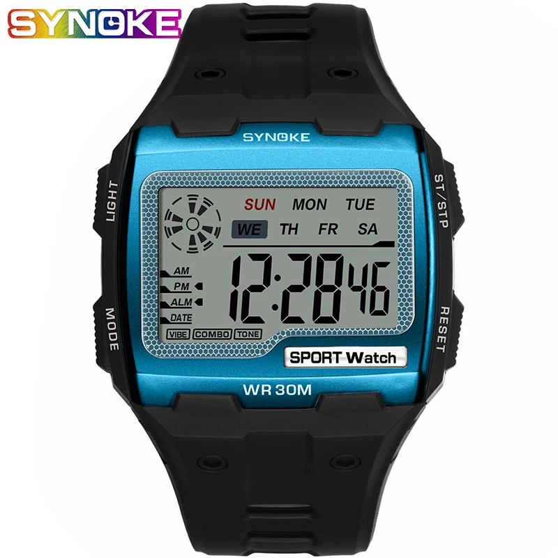 SYNOKE Men's Square Digital Watch Luminous Multifunctional Outdoor Sports Waterproof Man Watch LED Display Digital Wristwatch
SYNOKE Men's Square Digital Watch Luminous Multifunctional Outdoor Sports Waterproof Man Watch LED Display Digital Wristwatch