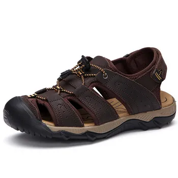 Genuine Leather Men Sandals Casual Summer Sandals Men Summer Shoes High Quality Brown Green Dark Brown
Genuine Leather Men Sandals Casual Summer Sandals Men Summer Shoes High Quality Brown Green Dark Brown