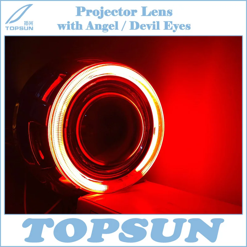 Car Styling Retrofit 2.5'' H1 HID WST Bixenon Projector Headlight Lens with Devil Eyes and Angel Eyes fit for H4 H7
Car Styling Retrofit 2.5'' H1 HID WST Bixenon Projector Headlight Lens with Devil Eyes and Angel Eyes fit for H4 H7