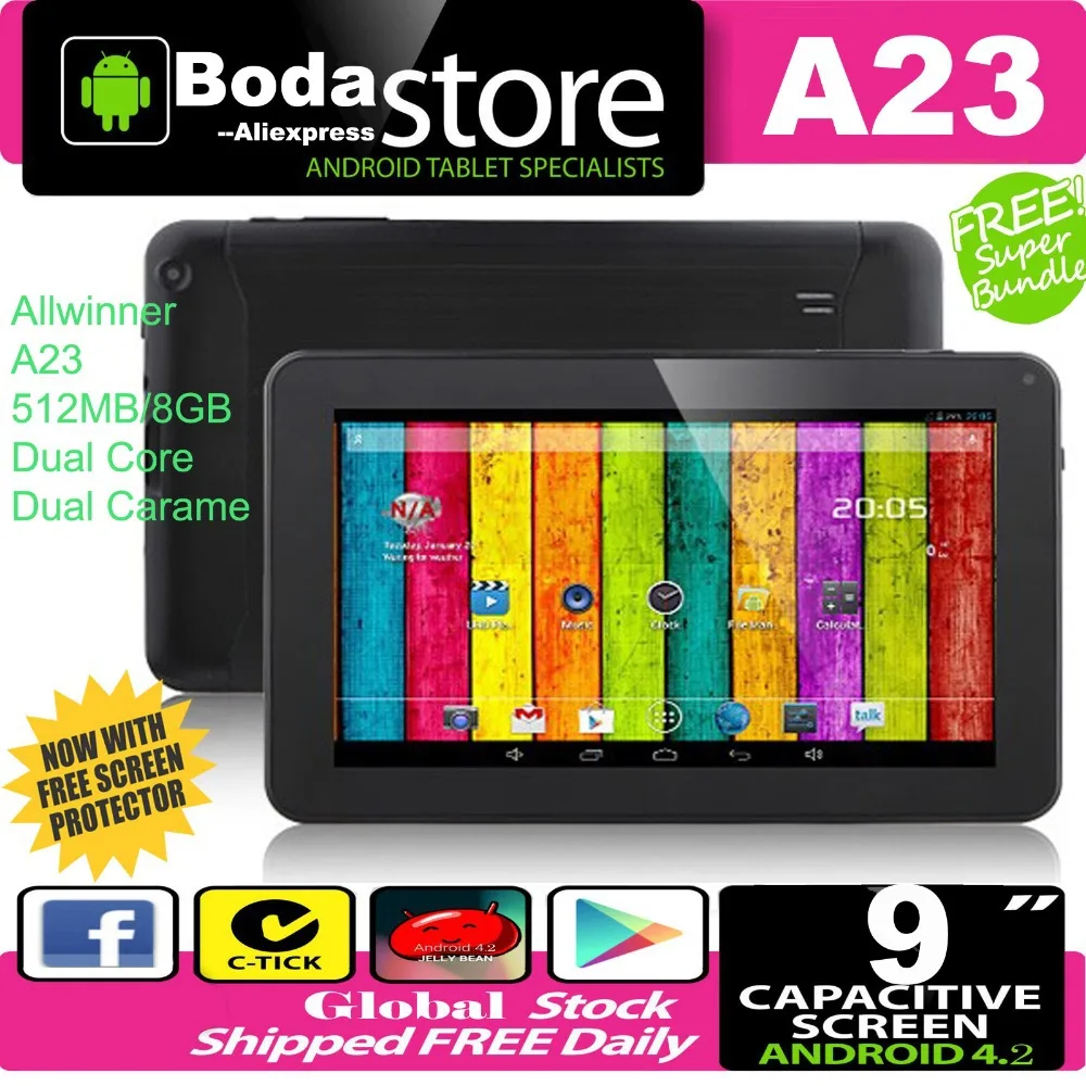 Free Shipping NEW Quad Core CPU Android 4.4 DDR 8GB NAND Flash Allwin A33 WIFI Dual Cameras Bluetooth 9 inch tablet pc Black
Free Shipping NEW Quad Core CPU Android 4.4 DDR 8GB NAND Flash Allwin A33 WIFI Dual Cameras Bluetooth 9 inch tablet pc Black