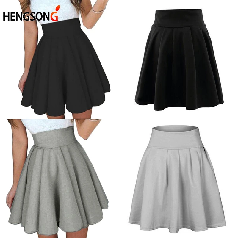 Sweet Women Pleated Skirt School Black Grey Color Girls Dance Clothing Mini Skirts KH832347 | Женская одежда