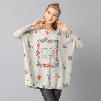 2018 Autumn and Winter New Women's Wear Large Code Christmas Printing Off Shoulder Collar Long Sweater Knitted Women's Fashion
2018 Autumn and Winter New Women's Wear Large Code Christmas Printing Off Shoulder Collar Long Sweater Knitted Women's Fashion