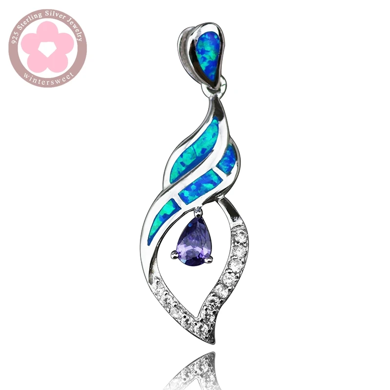 

JZP0021 Gorgeous Opal Gem Charm Pendant Real 925 Sterling Silver Necklace Pendants for Women Elegant Fashion Jewelry
