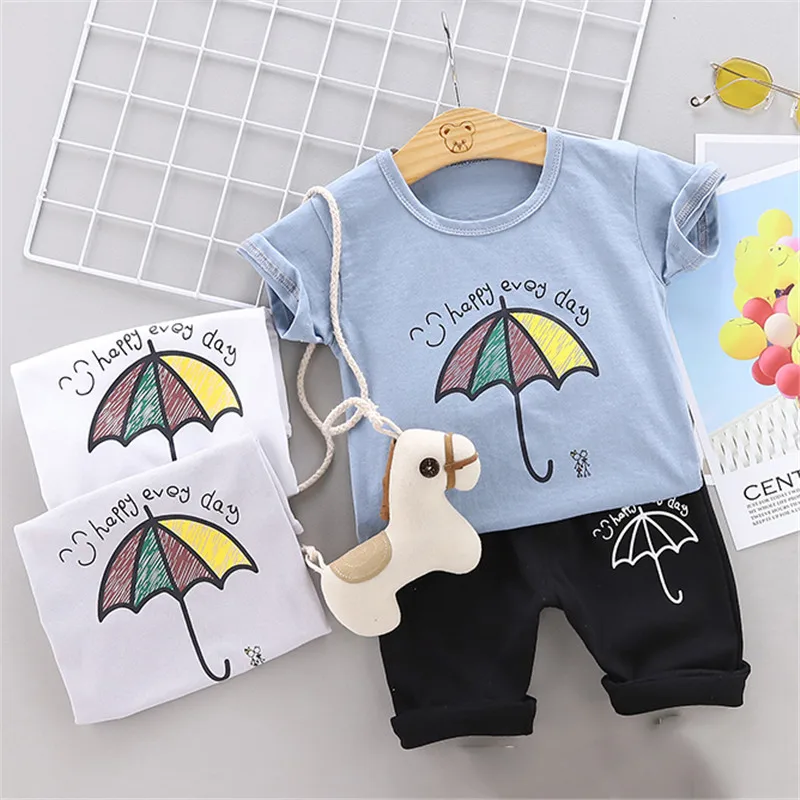Baby Boy Clothing Sets Summer 2019 T-shirt + Shorts Infant Clothes Baby Girls Clothes Cotton Short Sleeve umbrella print clothes
Baby Boy Clothing Sets Summer 2019 T-shirt + Shorts Infant Clothes Baby Girls Clothes Cotton Short Sleeve umbrella print clothes